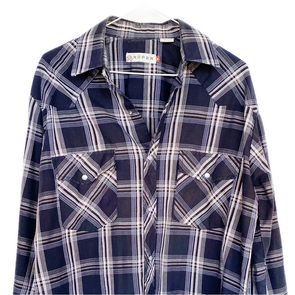 ROPER Western plaid button down Mens size M - Picture 3 of 9